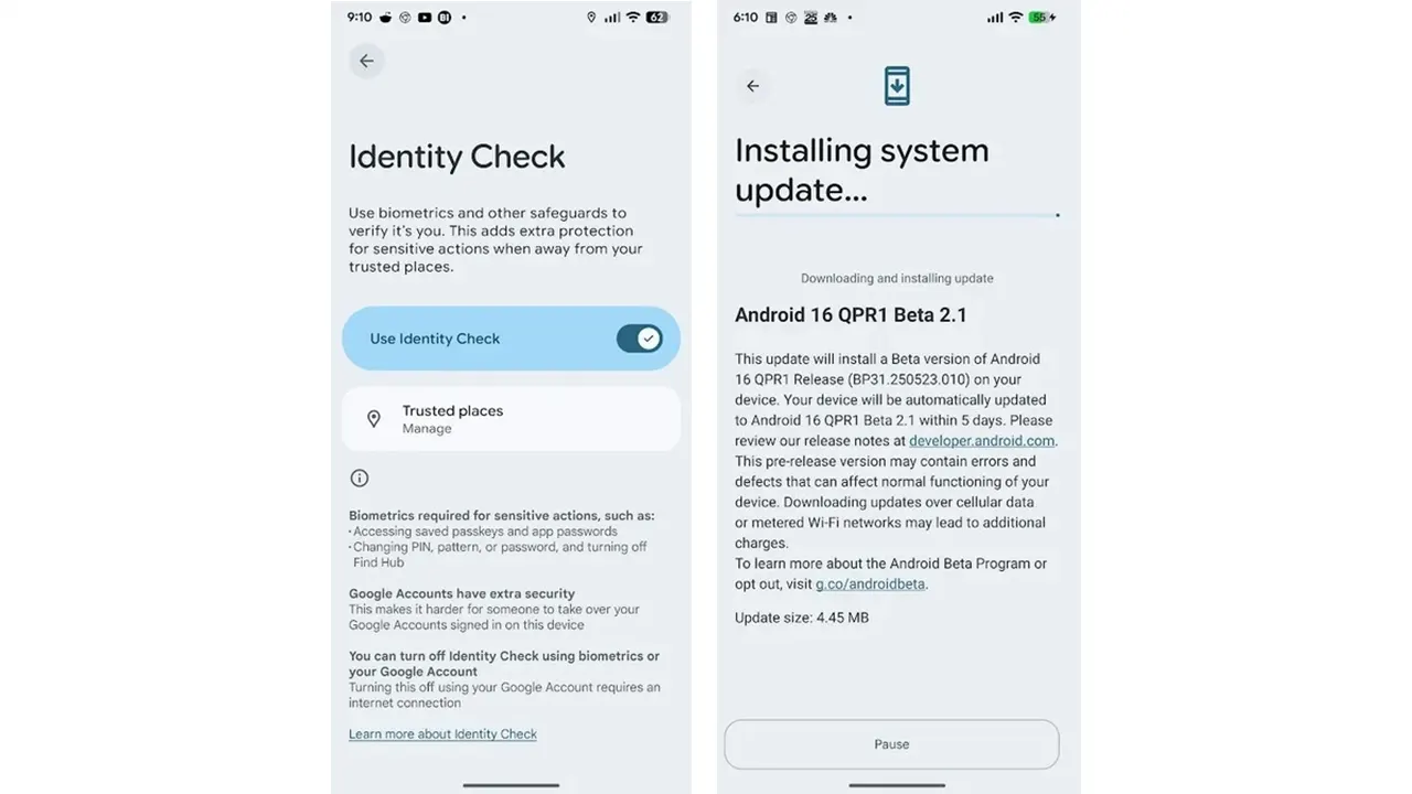 Android 16 QPR1 Beta 2.1 Pixel