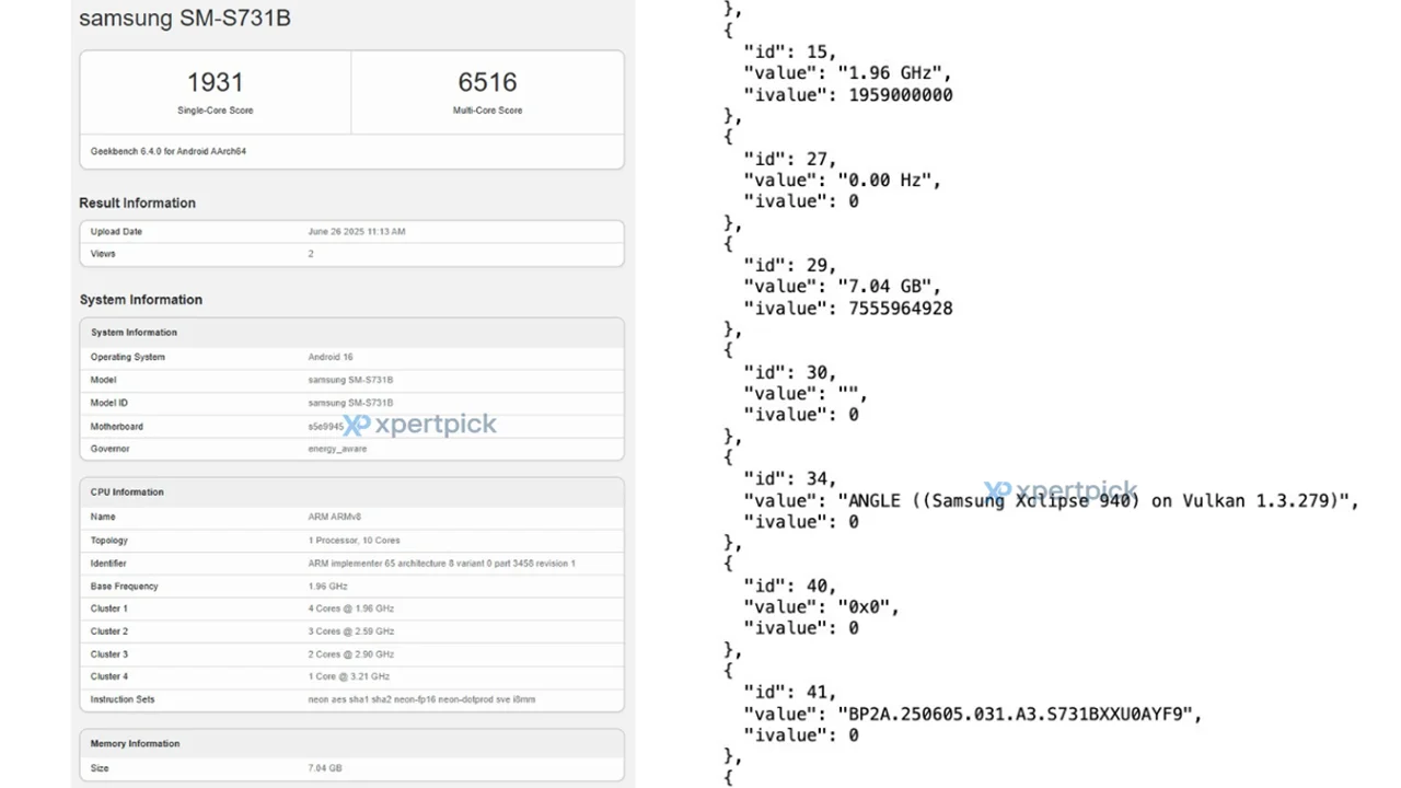 Sertifikasi Geekbench Samsung Galaxy S25 FE