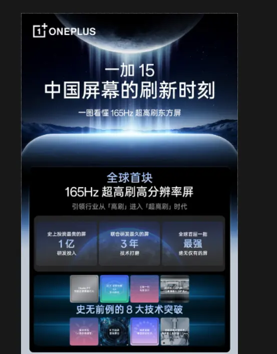 OnePlus 15 Skrin 165Hz Pertama Dunia