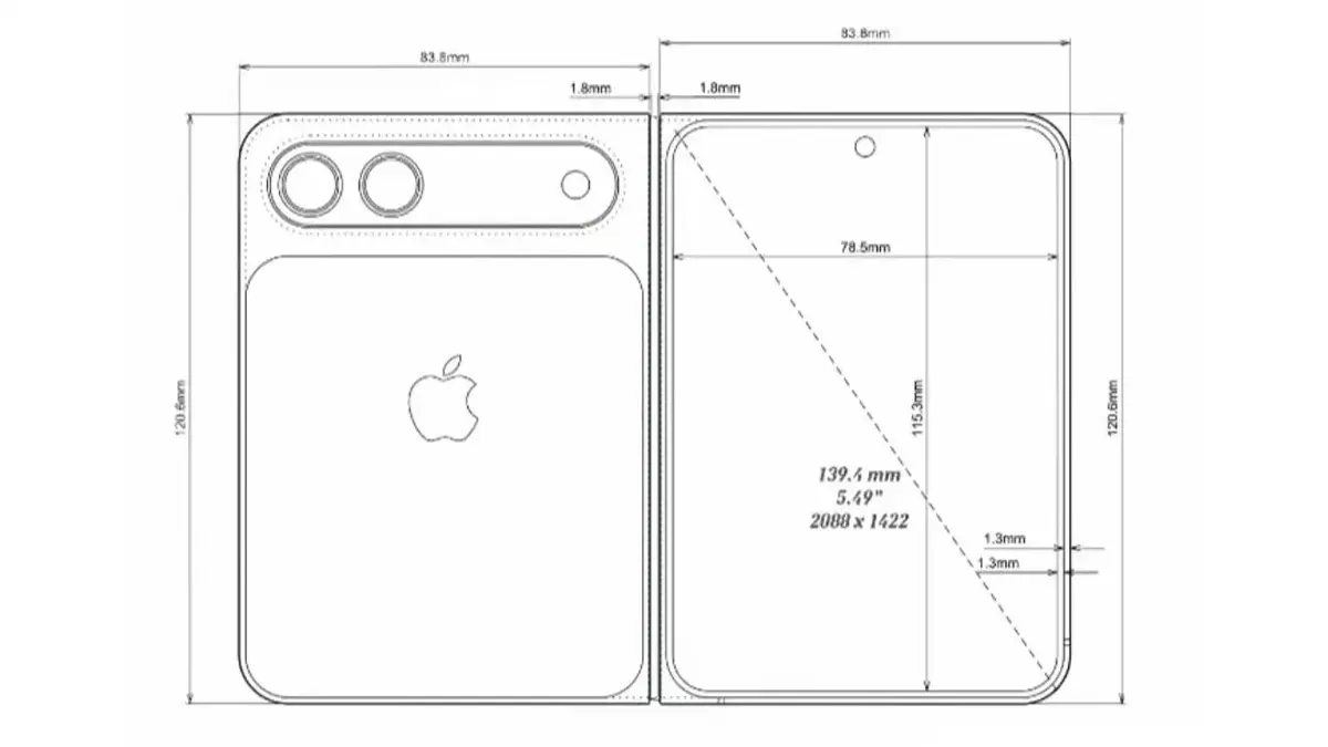 Telefon Lipat Skrin Lebar Apple